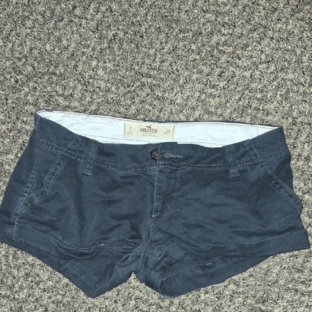 Hollister Women's Dark Blue Jean Shorts